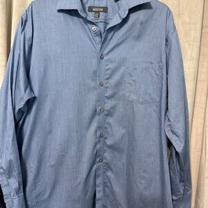 Kenneth Cole Men's Casual Blue Checkered Shirt